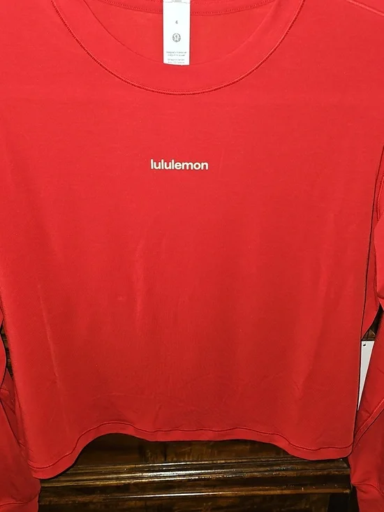 Lululemon Jersey Training Long Sleeve! Sz 4,Wordmark! NWTS! OXFD! Dont Miss Out! - Picture 3 of 10